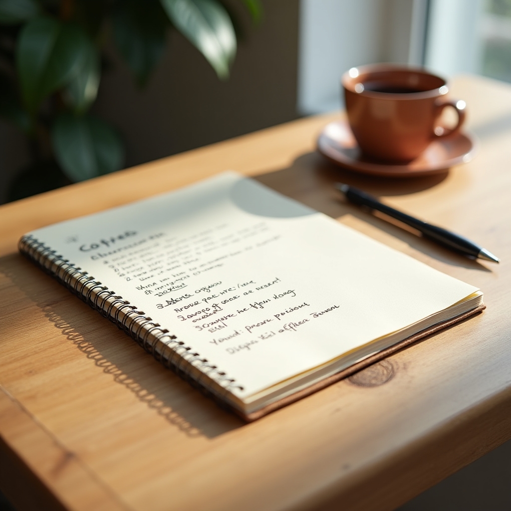 Mesa de trabajo con cuaderno de notas y sin ningún logotipo de software, representando la independencia del contenido formativo